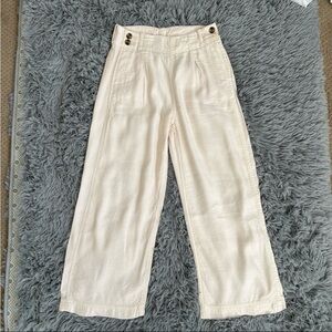 American Eagle 0 short linen blend wide leg coulotte